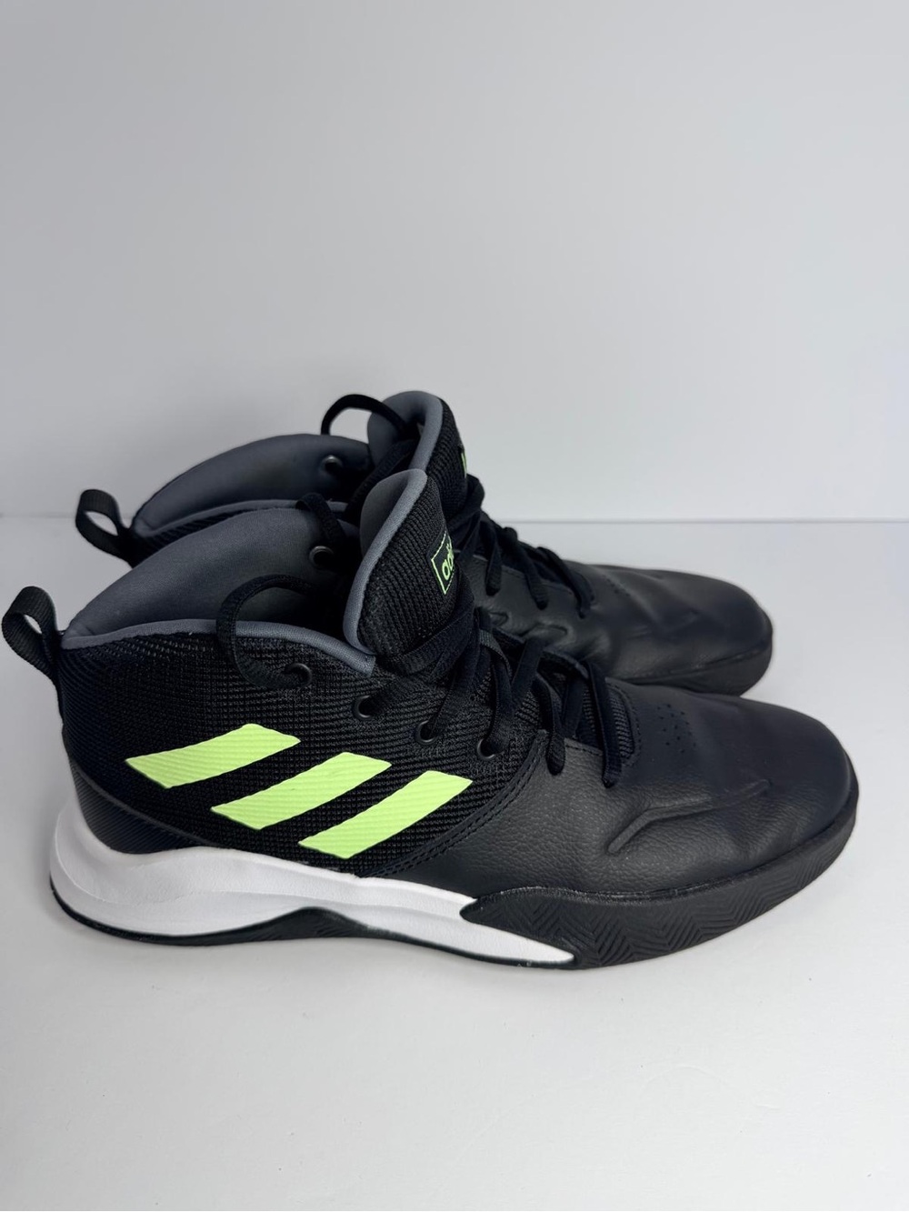 adidas Own The Game Mid Top Lace-Up Athletic Sneaker Black/Green/White EF0308